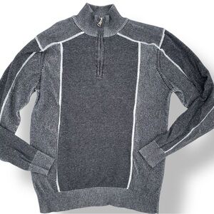 BKE Men's Gray Half-Zip Sweater Large Slim